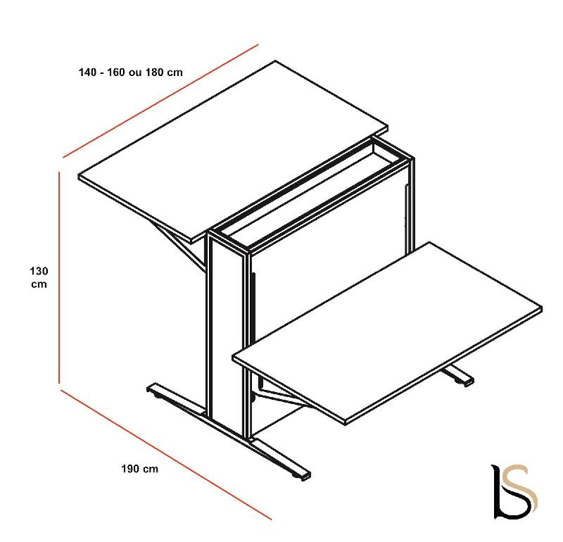 Bureau électrique 2 personnes Flow - MDD - 160, Anthracite_4