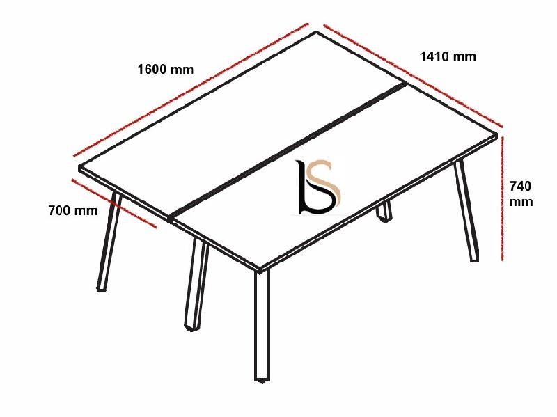 Bureau Bench 2 personnes Ogi A - MDD. - Bouleau Clair, 121_3