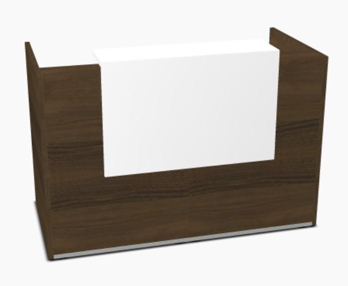 Comptoir d'accueil lumineux pour 2 personnes TERA  - MDD - Blanc mat, 286, Noyer Canaletto_3