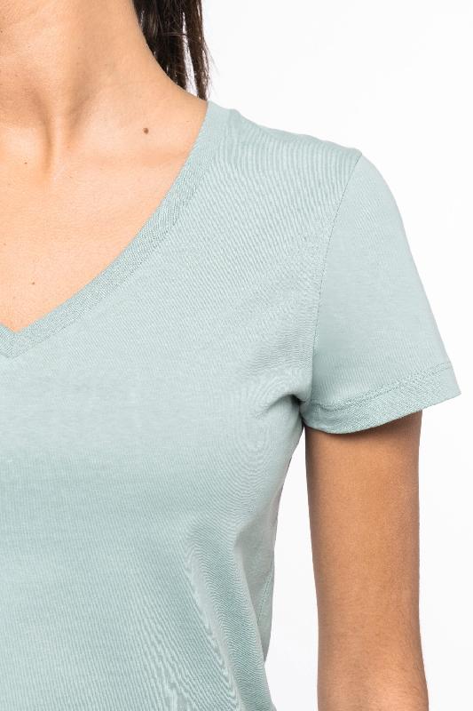 T-shirt écoresponsable col V femme - 100% coton biologique - Réf: NS334 - Native Spirit_3