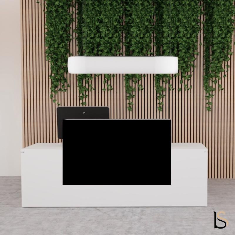 Bureau d'accueil Pano avec façade colorée - Ofitres - 180, Noir brillant_0