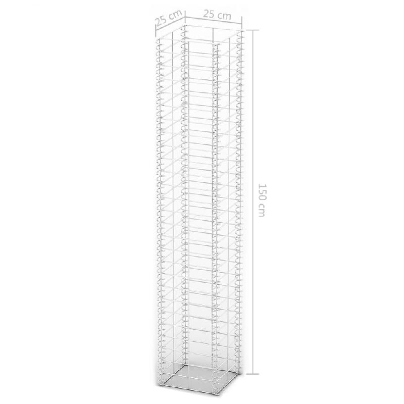 Vidaxl jeu de panier de gabion 3 pcs fil galvanisé 25 x 25 x 150 cm 141046_3