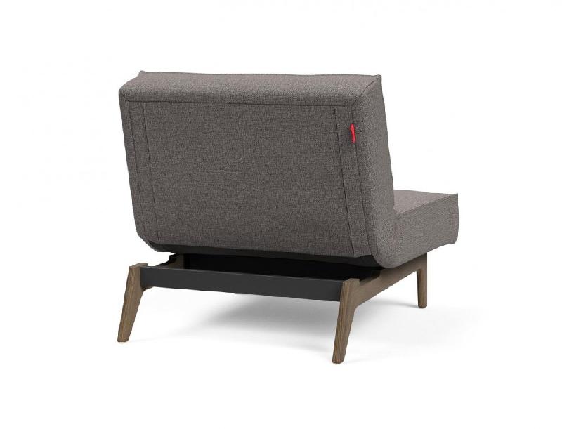 Innovation Living - Fauteuil Splitback Eik Convertible Lit 90x115 cm - Pieds Chêne Noyer - Tissu Mixed Dance Grey_3
