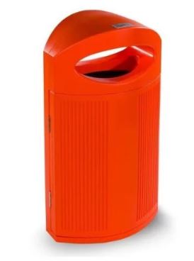 Corbeille publique Ibiza - Polyéthylène HDPE 57,5L - Écologique, Anti-graffiti, Anti-UV, Fixation au sol_3