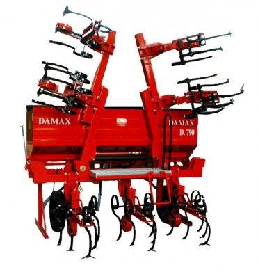 Bineuses agricoles 4F/G100/6F/8F - Damax SRL - capacité trémie 400-900L - éléments à ressorts flexibles et accessoires disponibles_3