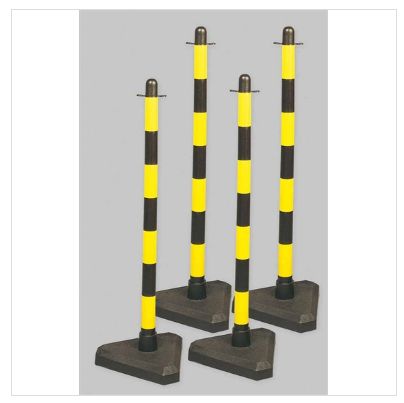 Poteau de signalisation - Direct Signalétique - Quatro pied plastique léger - PVC Ø40mm, hauteur 900mm_3