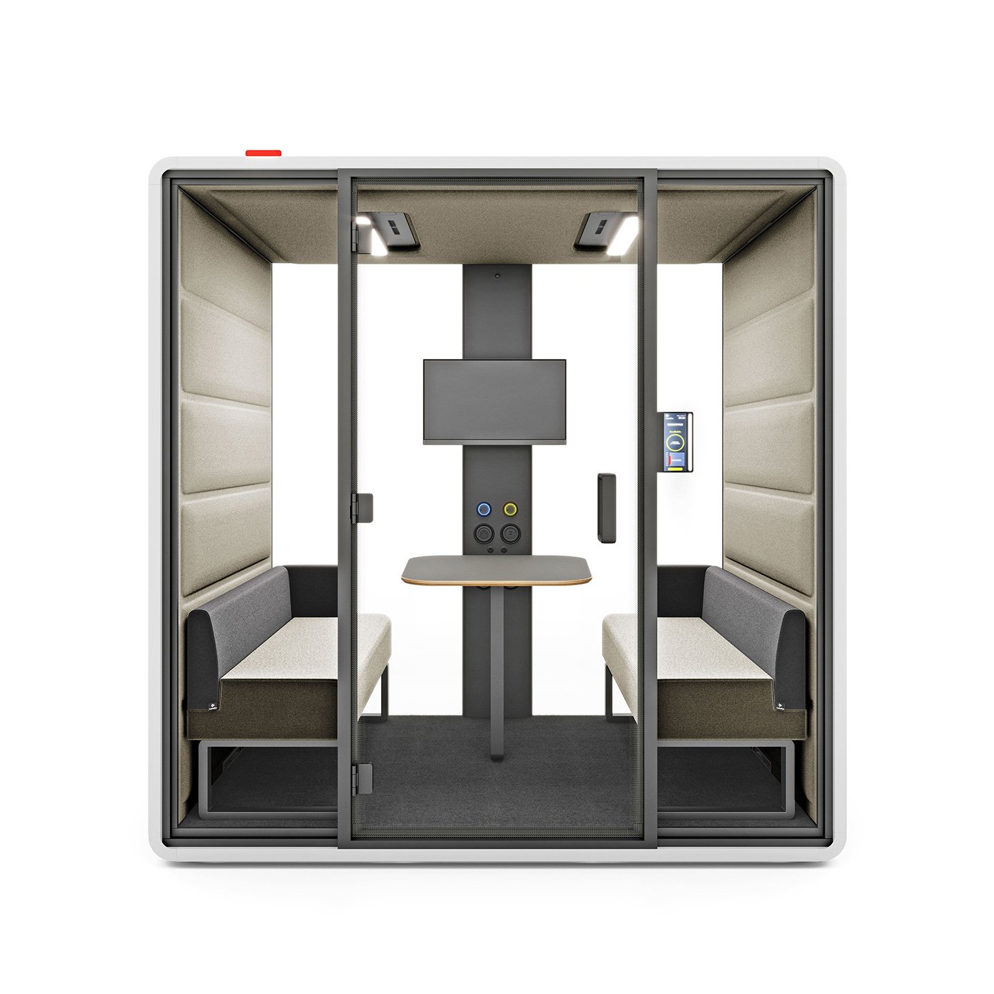 Cabine acoustique ouverte et spacieuse pour espaces de travail collaboratifs_3