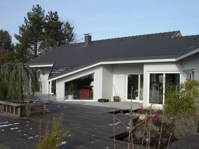 Maison à ossature en bois à étage charlotte / toit multipente