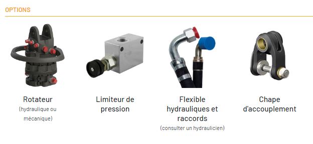 Pince de manutention Série GMPFL - pour pelle, mini-pelle et camion-grue - robuste en acier FE 510_3