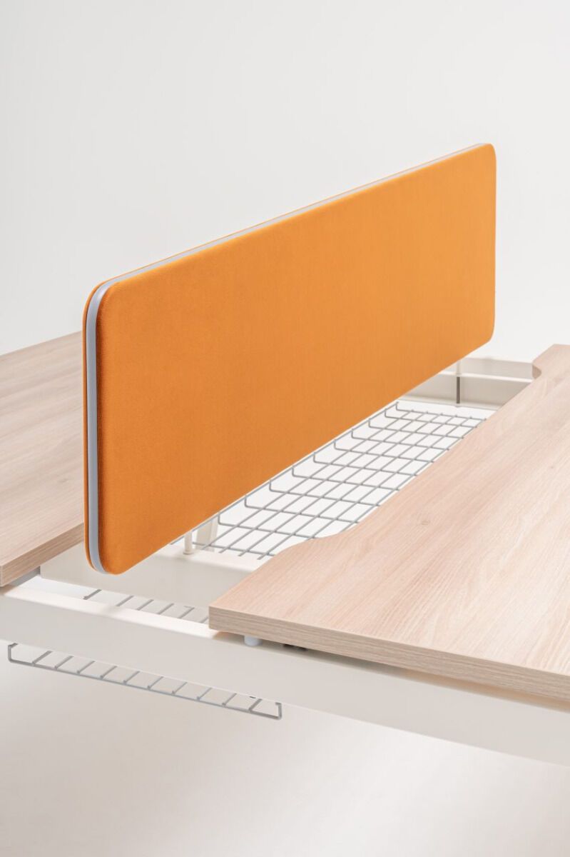 Cloison écran Twin - panneau tapissé, punaisable, avec bande ABS couleur aluminium_3