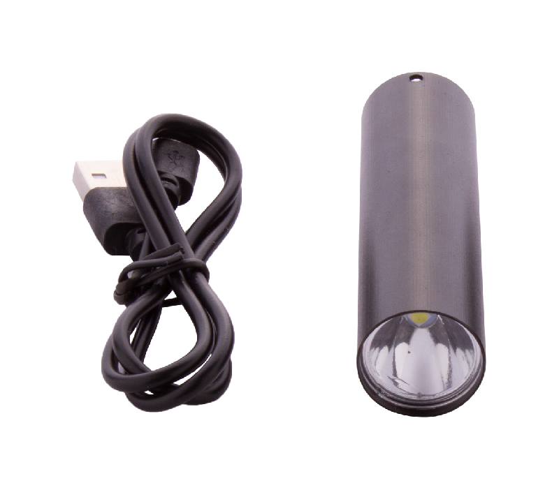 Lampe de poche rechargeable en aluminium - LED haute puissance - Batterie USB intégrée - Couleur noire_3