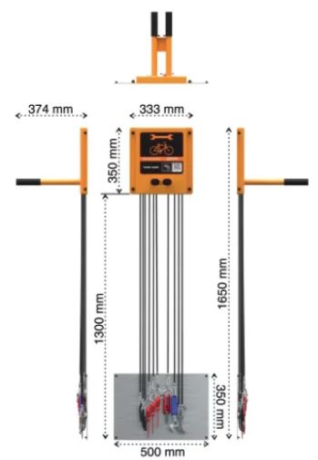 Station de réparation mural pour cycles en acier galvanisé - Outils inclus - Usage intérieur et extérieur - HOKO_3