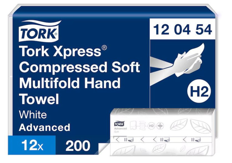Tork xpress essuie mains pliage w- 21,2x32,2cm 2plis pure ouate gaufre blanc ecolabel systeme h2 (120454)- carton de 2400 format_3