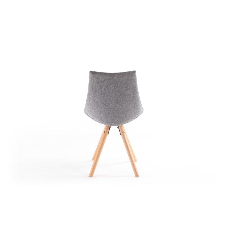 Lot de 2 chaises Sylvain en tissu gris - pieds en hêtre naturel - design chic et confortable_3
