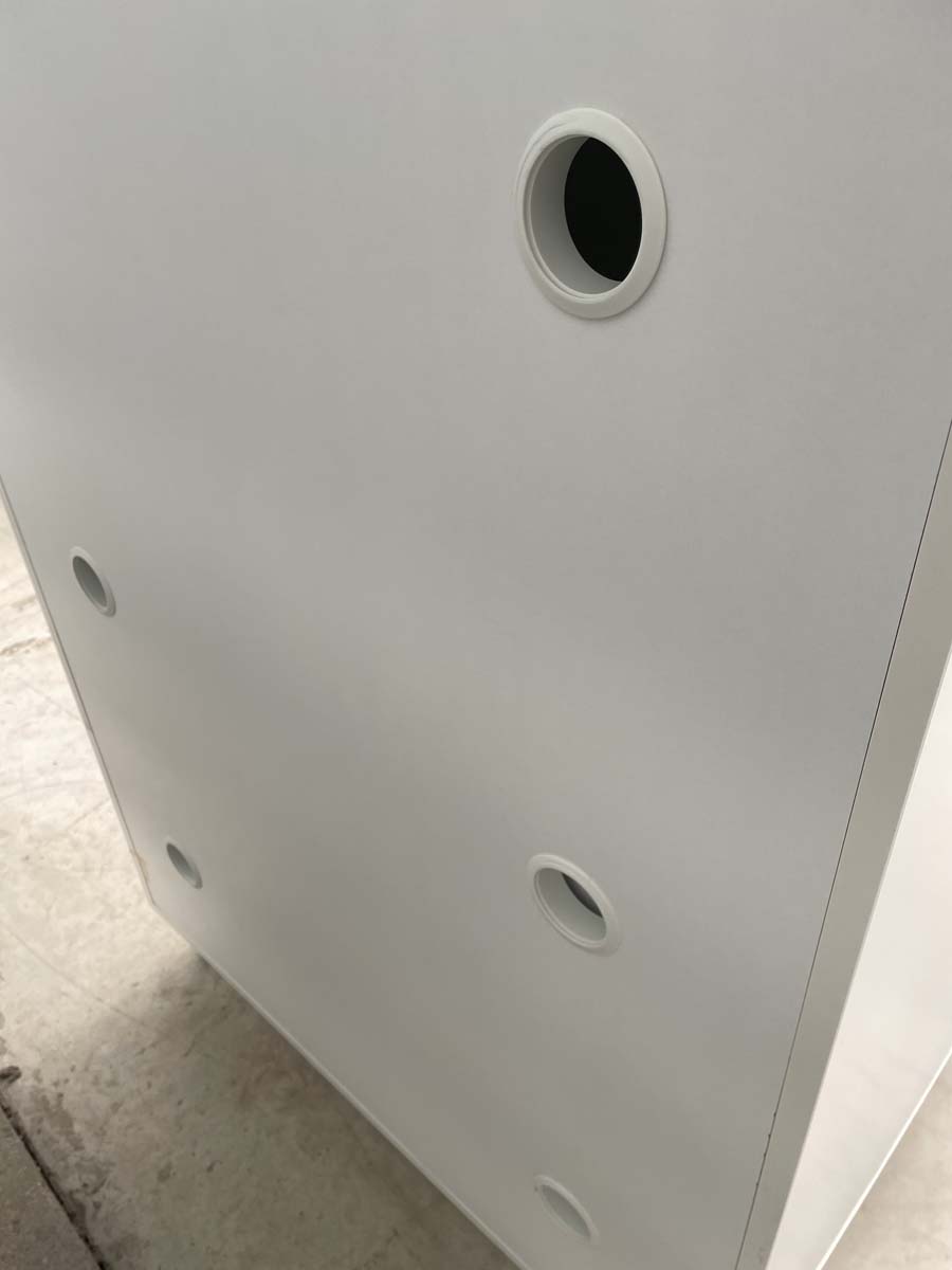 Meuble de rangement pour laboratoire en métal et plastique transparent