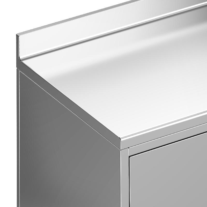 Meuble inox pour machine à café - 800 x 600 mm - Étagère réglable - 2 compartiments_3