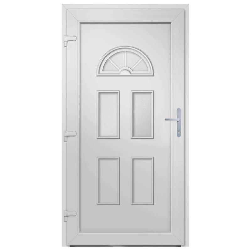Vidaxl porte d'entrée blanc 110x210 cm pvc 3187914_3