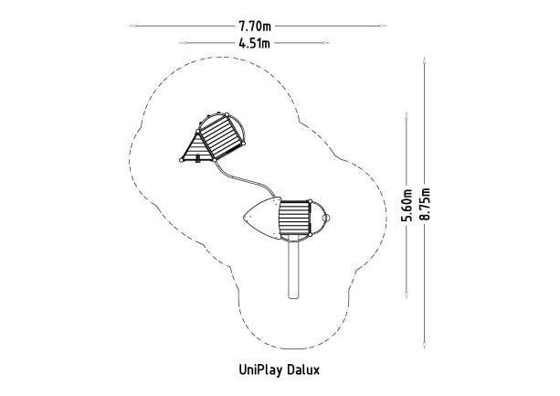 Structure multi-jeux pour enfants 5 à 12 ans - Uniplay Dalux 8049140 - Poteaux bois/panneaux bois - Hags_3
