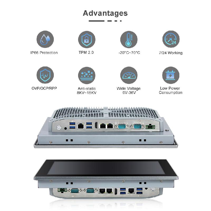 Panel PC industriel fanless 12,1 pouces - Supervision, HMI, automatisation - EVI-C012WAC_3