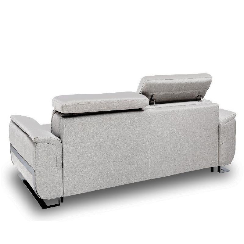 Canapé convertible express REAUMUR 140 cm - Matelas 16 cm haute résilience - Pieds luge Nabucka gris clair_3