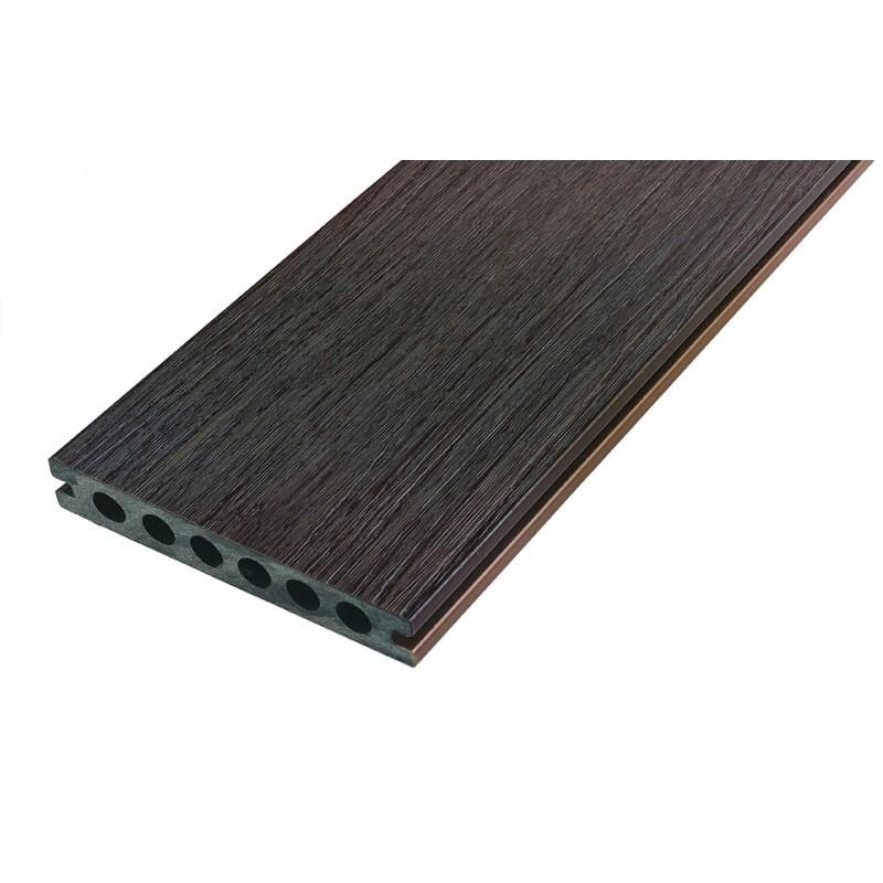 PACK 1 M² LAME DE TERRASSE COMPOSITE COEXTRUDÉ SUPRA AVEC ACCESSOIRES (4 COLORIS) 3600 X 145 X 23 MM - COLORIS - CHÊNE FONCÉ_3