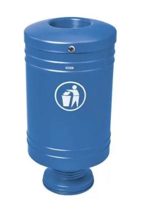 Corbeille publique Gascogne 60 L - aluminium moulé - acier électrozingué - ouverture par clé triangle_3