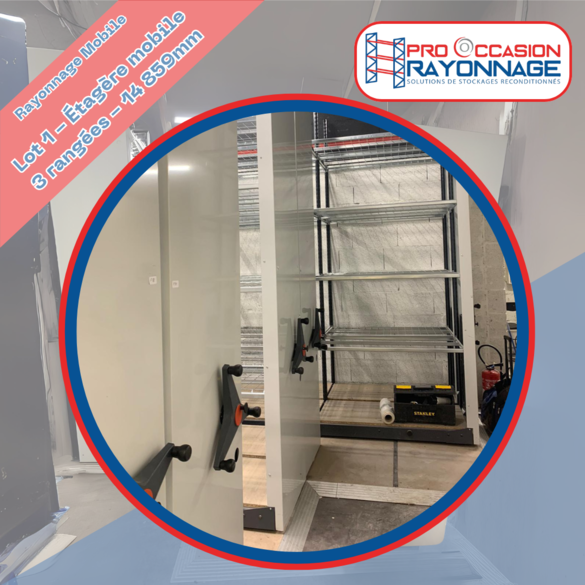 Lot 1 - Étagère mobile - 3 rangées - 14 859mm de longueur totale_3