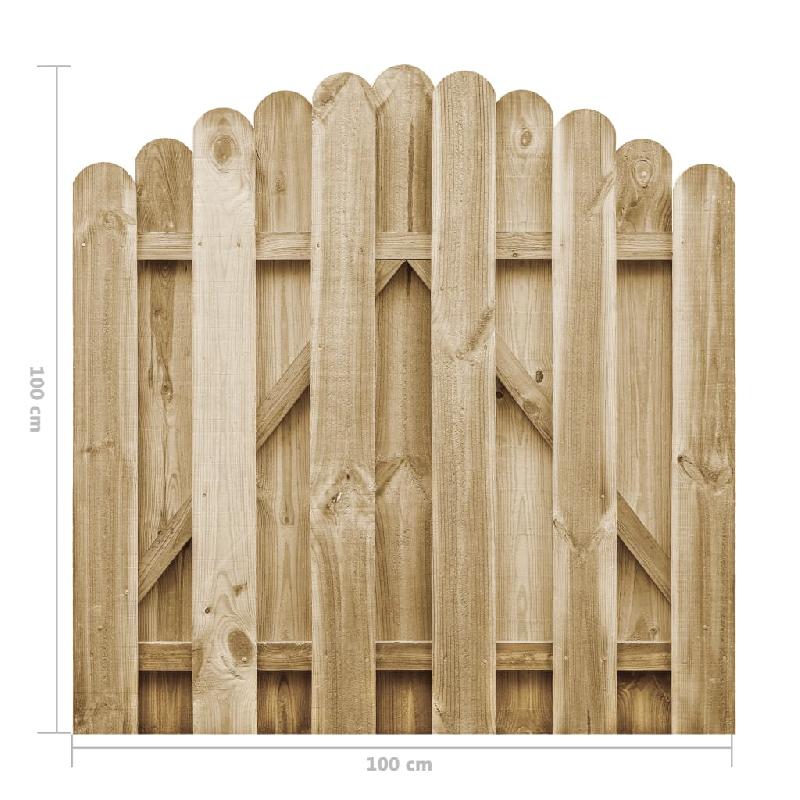 Vidaxl portail de jardin bois de pin imprégné 100x100 cm 45327_3