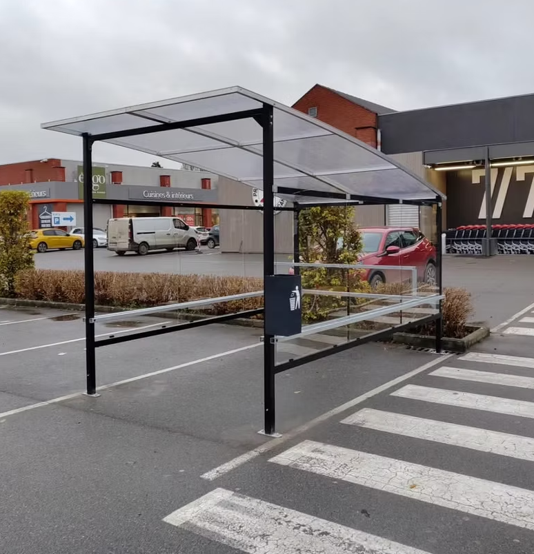 Abri pour chariot à toiture convexe en acier ou bois - Profondeur 4350mm x l2330mm x h2555mm - EVO 2 - Le temple du mobilier_3