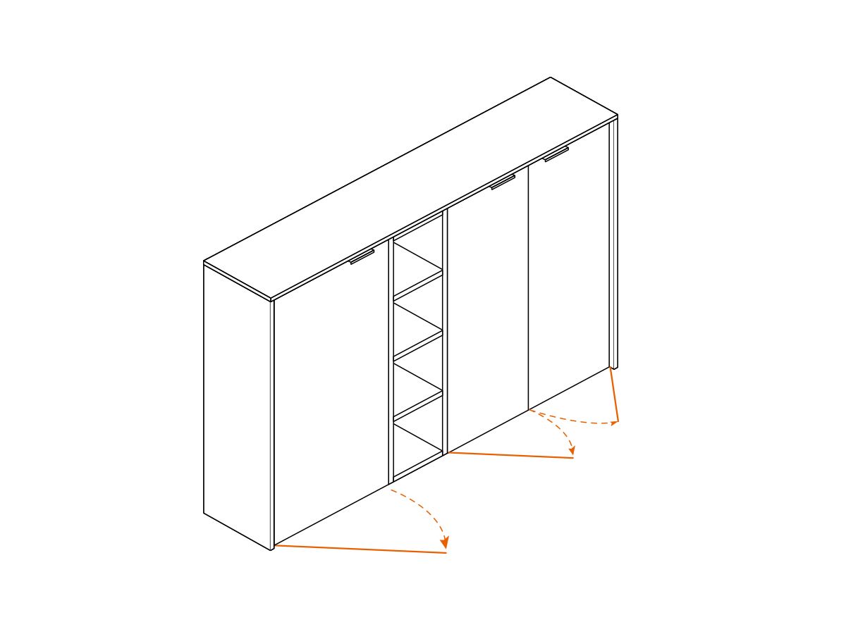 Armoire mi-haute portes battantes en verre marbré cilla c4 l184 x h130 cm_3