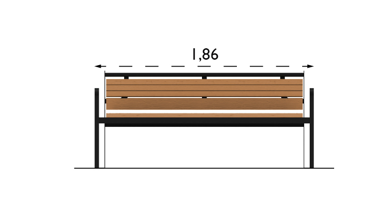 Banc public Taberg réf 8037061 - Hags - Montage en 1 heure - Dimensions 1860x500x800 mm - Poids 49 kg_3