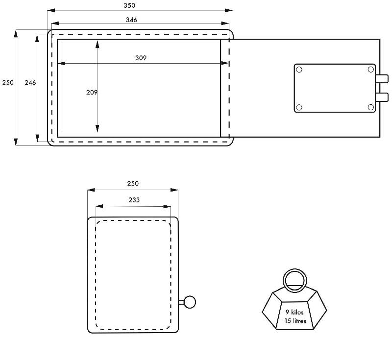 Coffre-fort de sécurité Sedan - 2 pênes - Serrure à double panneton - 37x27.5x27.5 cm - Gris - Thirard_3