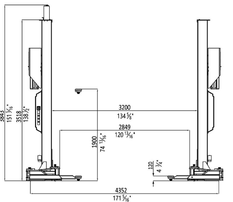 Pont élévateur 2 colonnes 8T wifi avec bras en M_3