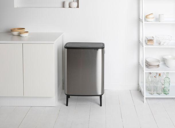Poubelle Brabantia Bo Touch Bin Hi - 2 x 30 litres - Matt Steel Fingerprint Proof - Idéale pour trier les déchets_3