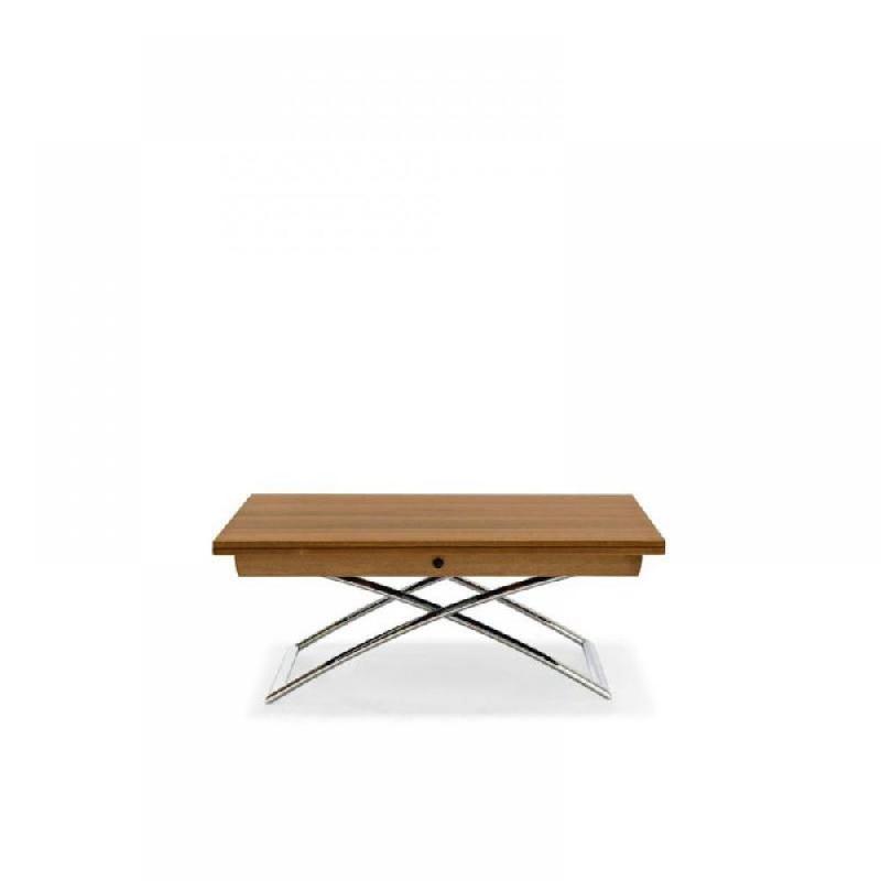 Table basse relevable et extensible MAGIC-J - Bois Graphite - Piétement chromé - Réglable en 7 hauteurs_3