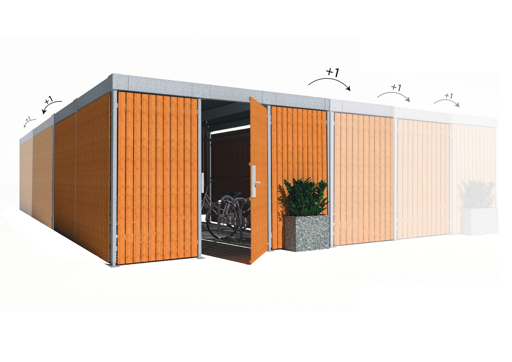 Abri vélo fermé et sécurisé personnalisable - REFUGE - avec options solaires et arceaux modulaires_3