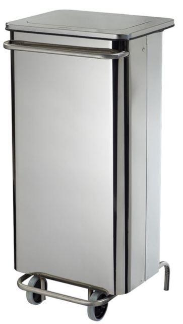 Poubelle mobile à pédale Collecroule Carene - 70/110L - Acier poudré anti-UV ou Inox - 2 Roulettes_3