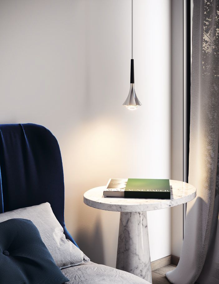 Suspension RAIN - Une goutte de pluie printanière en métal avec LED, design élégant et lumineux_3