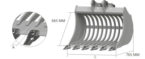 Ve67 godet squelette et claire-voie - Cangini - 800 mm - acier haute résistance, structure renforcée_3