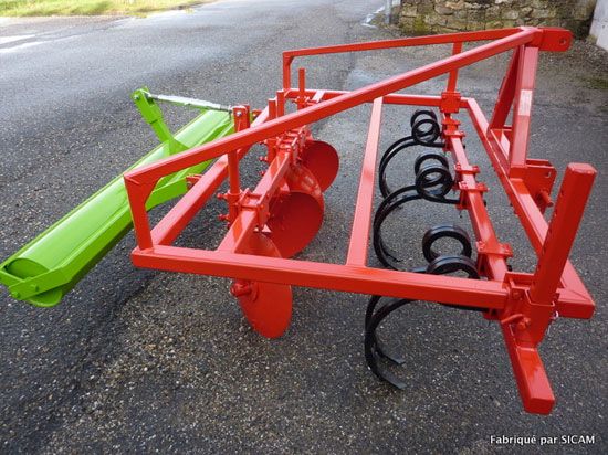 Butteuse bineuse pomme de terre à disques 2 3 rangs ou plus - sicam - attelage par chapes ou par pitons_3