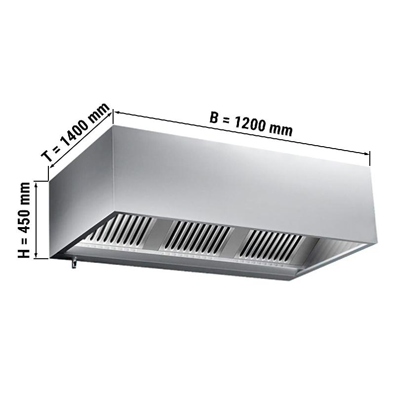 Hottes caisson inox statiques sans moteur - Profondeur 1400 mm -_3