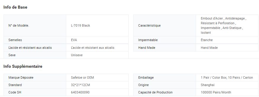 L-7019 Black - Chaussure de cuisine de haute qualité - Focus Technology Co., Ltd. - Dimensions : 32x21x12 cm_3