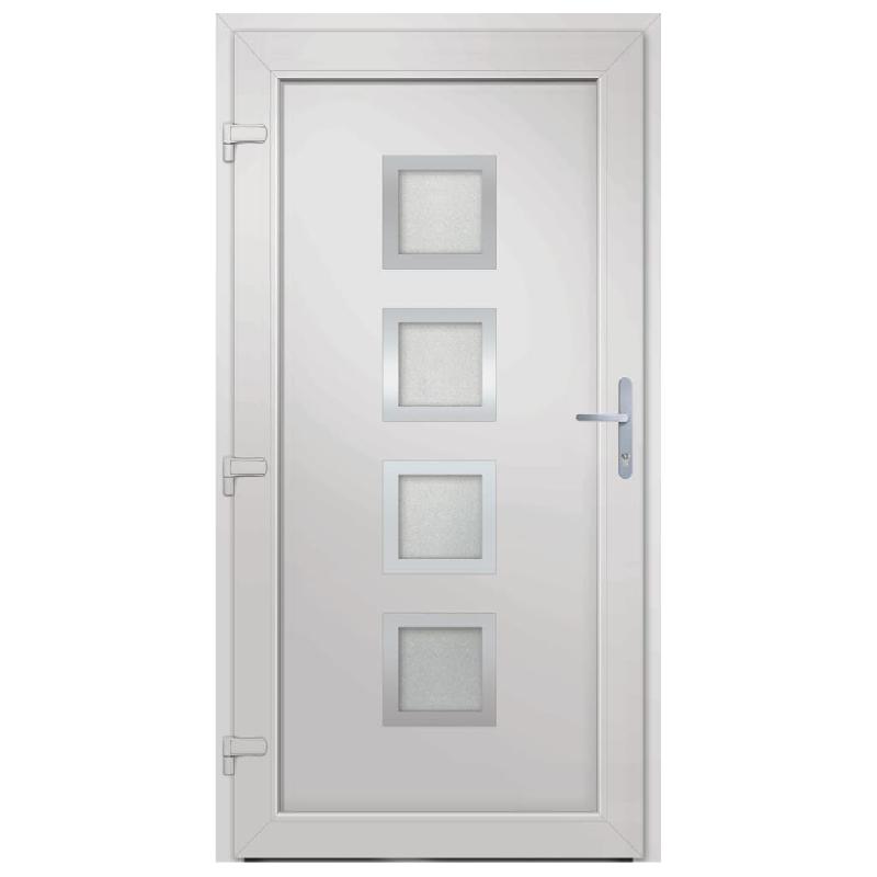 Vidaxl porte d'entrée blanc 108x200 cm pvc 3187841_3