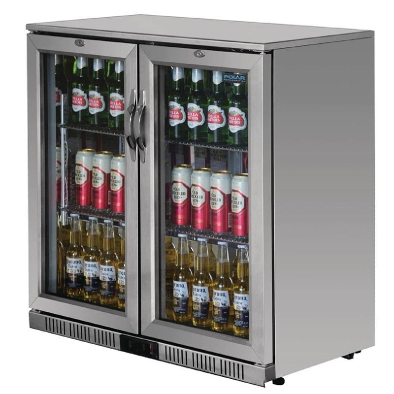 Arrière-bar deux portes pivotantes Série G inox 208L | Polar - GL008_3