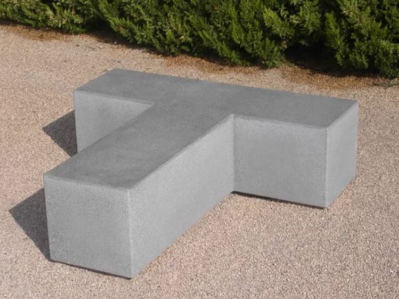 Banc en béton Tetris Gris - Forme minimaliste moderne ou classique - Ciment Green Seal_3