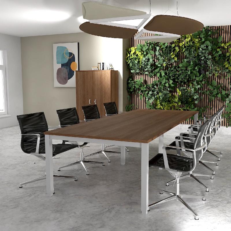 Table de reunion tempo 8-10 personnes - MOBEL LINEA - alu, acacia foncé, 300_3