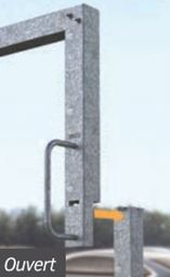 Portique limiteur de hauteur pivotant en acier - Traverse haute pivotante - Hauteur hors sol 2200 mm - Largeur 5000 mm_3