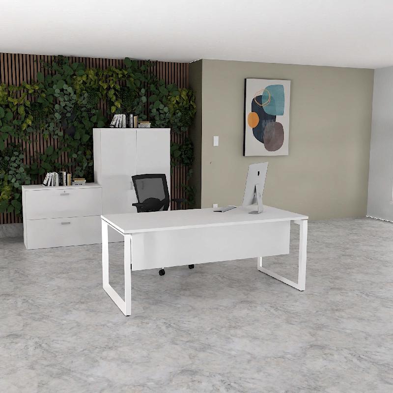 Bureau droit individuel Star - Mobel Linea - Blanc 9010, 180, Blanc, Oui_0