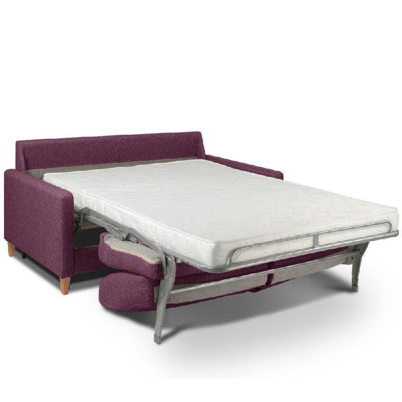 Canapé convertible OGGETTO - Matelas 16 cm - Système express - Sommier à lattes - 120 cm - Renatonisi - Tweed fuchsia_3