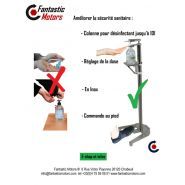 Borne distributeur de gel hydroalcoolique - avec pédale mécanique - compatible bouteilles jusqu'à 85 cm_0